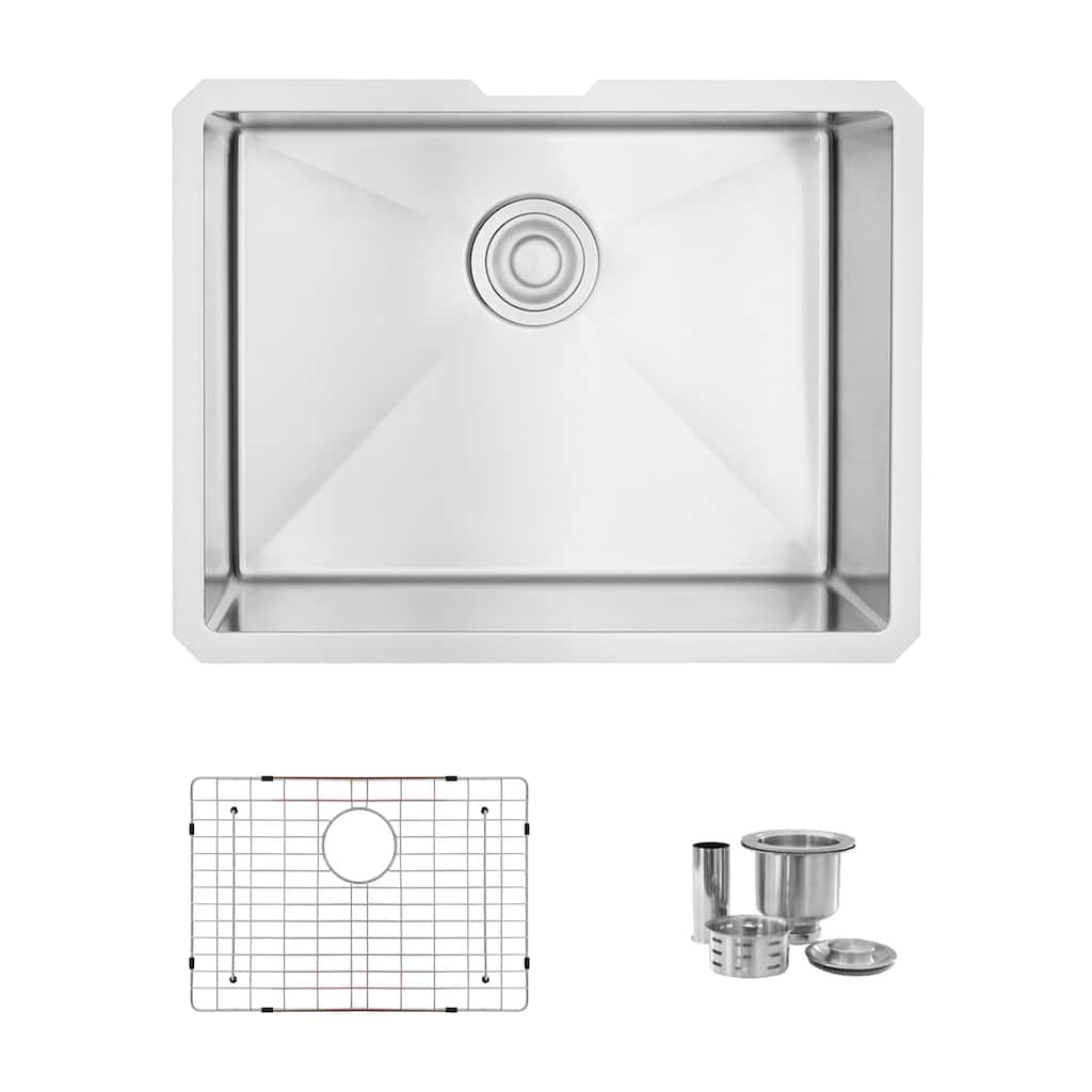 Undermount 23" Single-Bowl Stainless Steel Kitchen Sink S-307XG - 23" x 18" x 10"