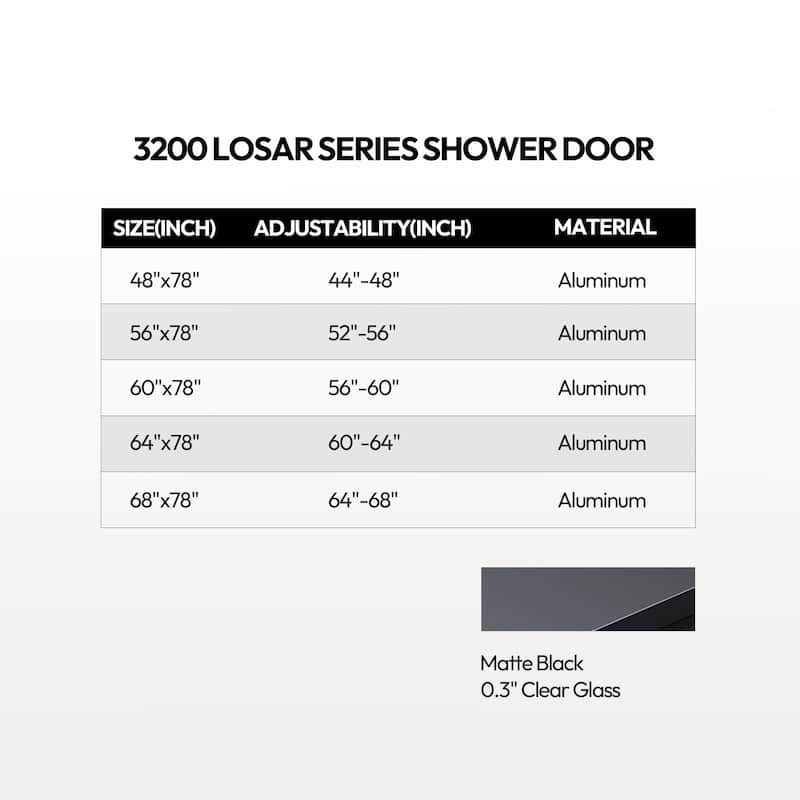 Losar Single Sliding Framed Shower Door
