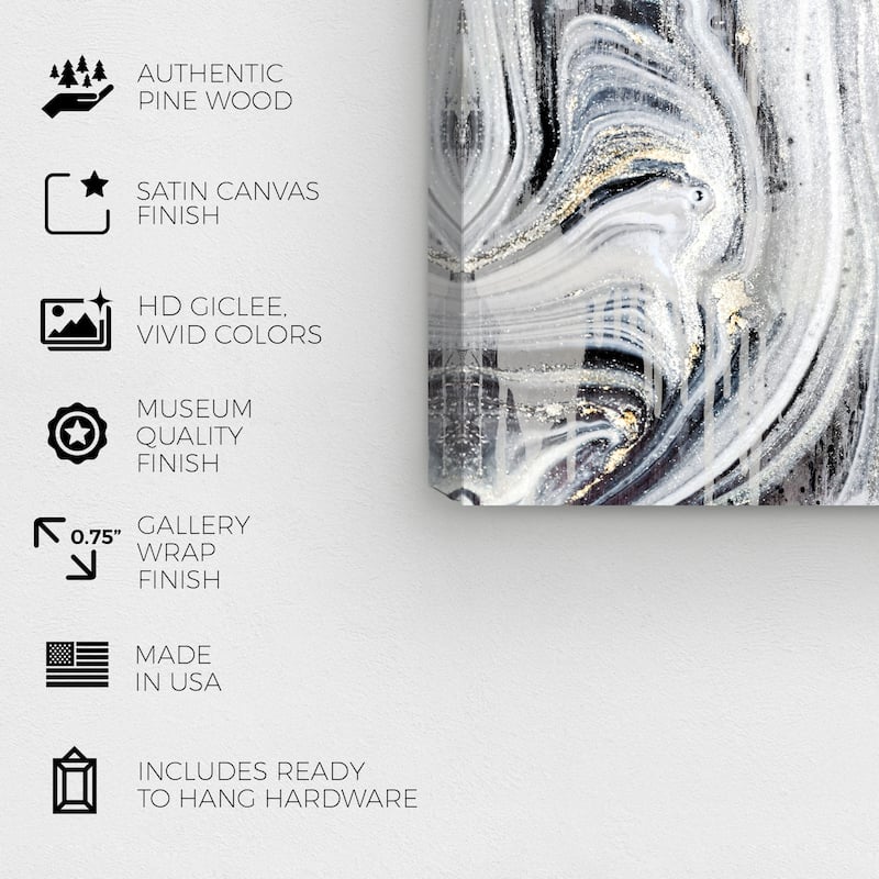 Wynwood Studio Canvas Abstract Centurion White and Modern & Contemporary Wall Art Canvas Print
