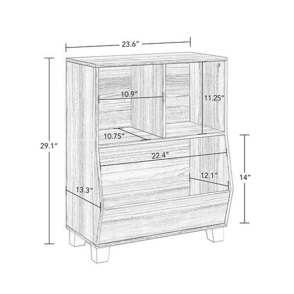 dimension image slide 0 of 2, RiverRidge Home Kids Catch All Multi-Cubby 24in Toy Organizer Light Woodgrain