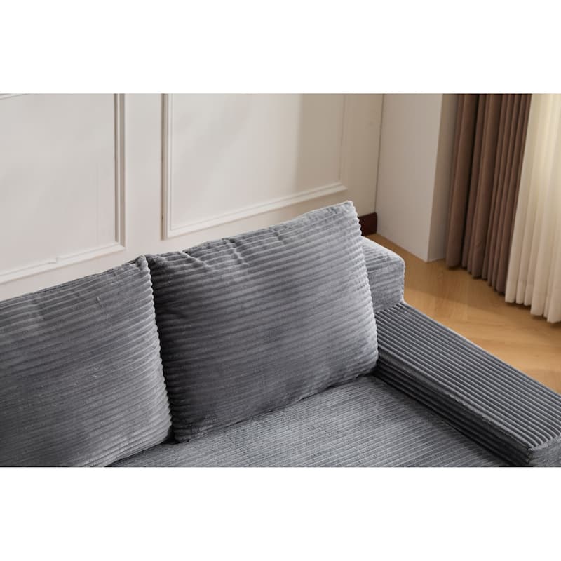 Anmytek Plush Soft Corduroy Modern Small Deep Seat Loveseat Sofa Bed with Reversible Cushions Pillows No Assembly Required