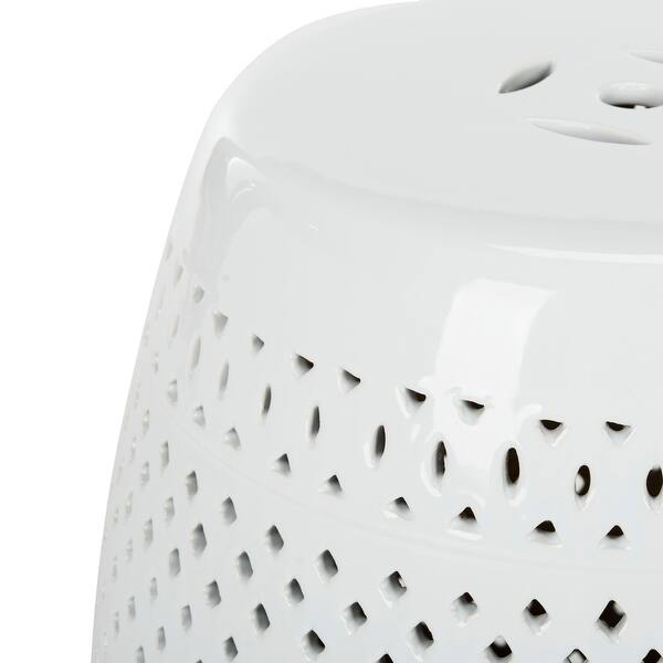 Shop Safavieh Paradise Courtyard White Ceramic Decorative Garden Stool On Sale Overstock
