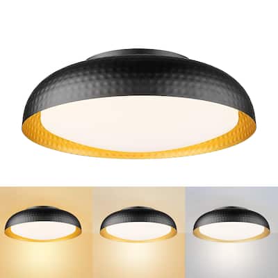 12W LED Flush Mount Ceiling Light Hammered Metal Shade