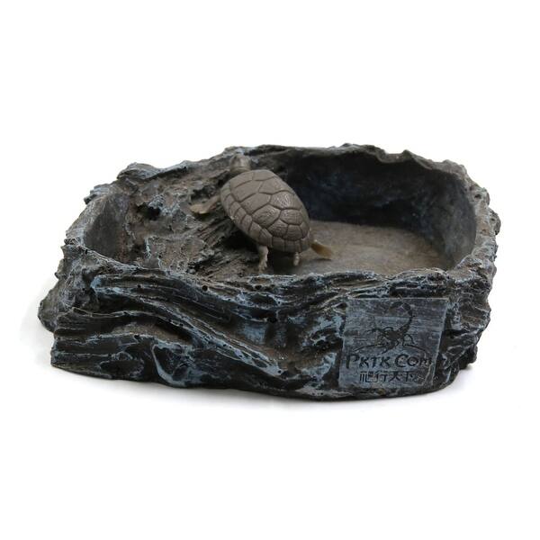 Shop Dark Gray Resin Bowl Pets Feeding Plate Food Water Dish For