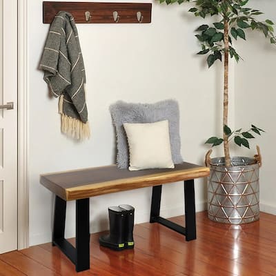 Natural Wood Rectangle Bench