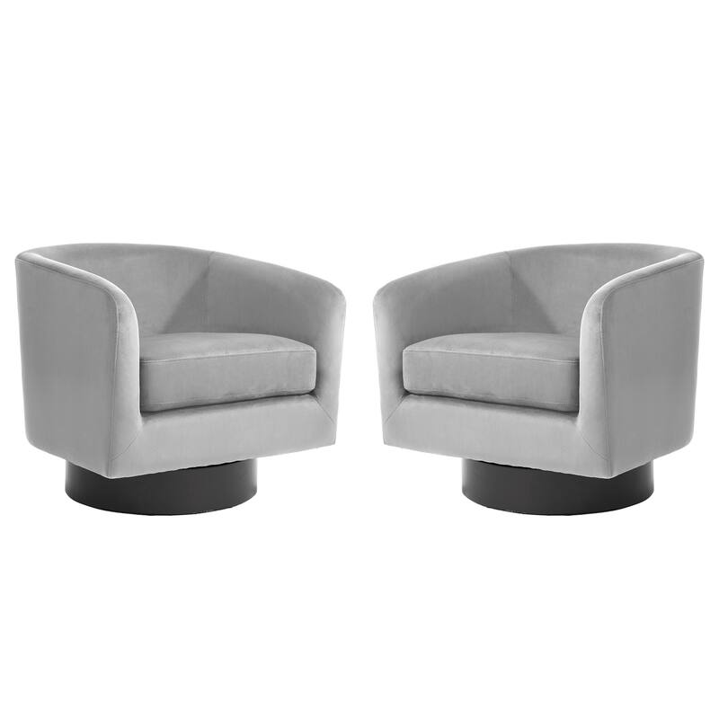 2 Set Modern Upholstered Swivel 360 Degree Accent Chair
