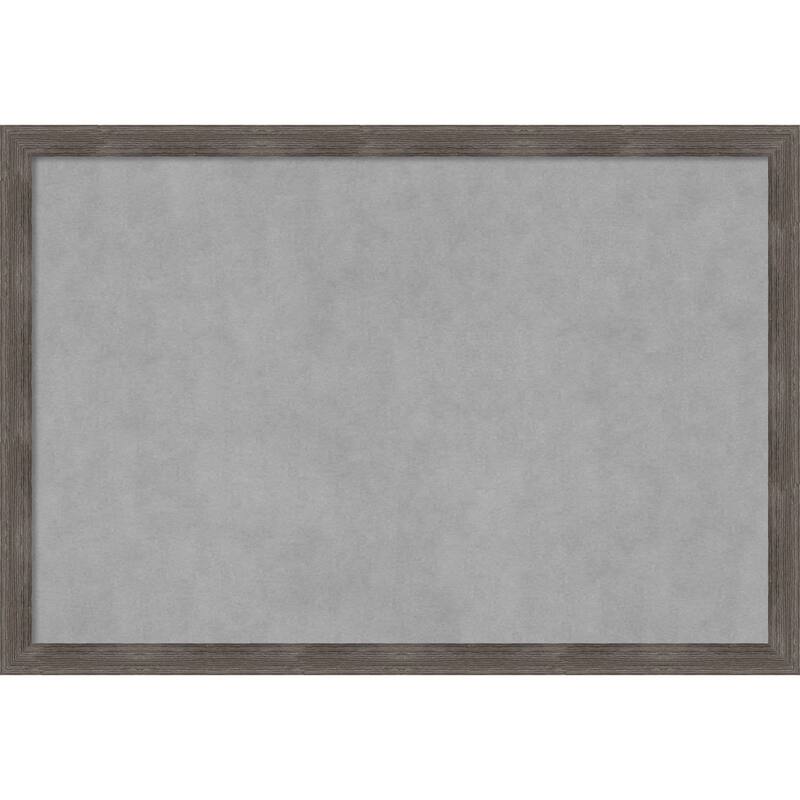Amanti Art Pinstripe Lead Grey Framed Magnetic Board