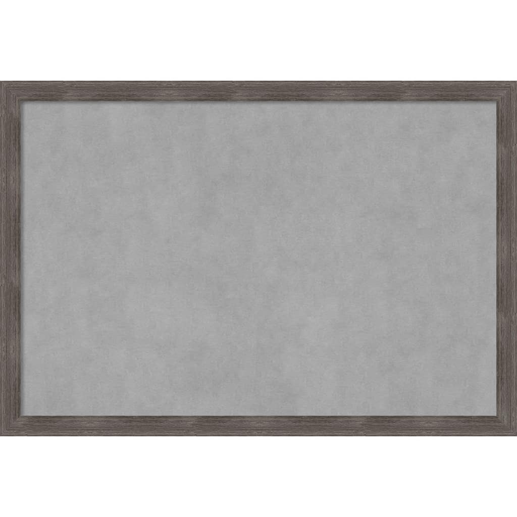 Amanti Art Pinstripe Lead Grey Framed Magnetic Board