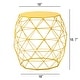 preview thumbnail 10 of 15, Adeco Accents Geometric Iron Side Table Yellow