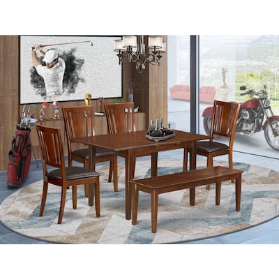 Modern Dinette Set - Table with Leaf & Kitchen Chairs - Small Space Dining Room Furniture