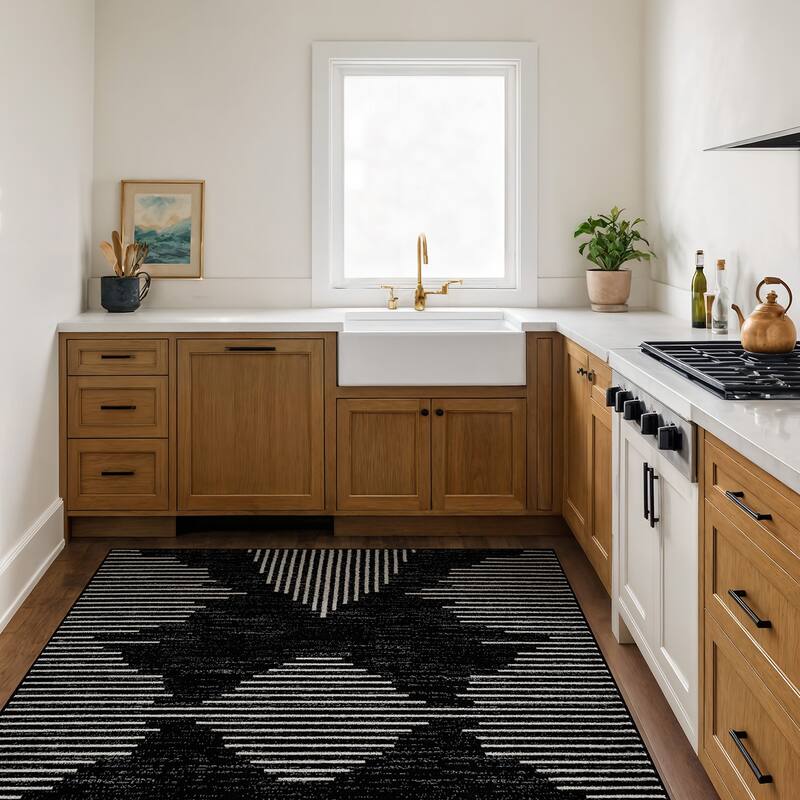 Modern Abstract Area Rug for Living Room, Bedroom, or Entryway - Low Pile Indoor Rug