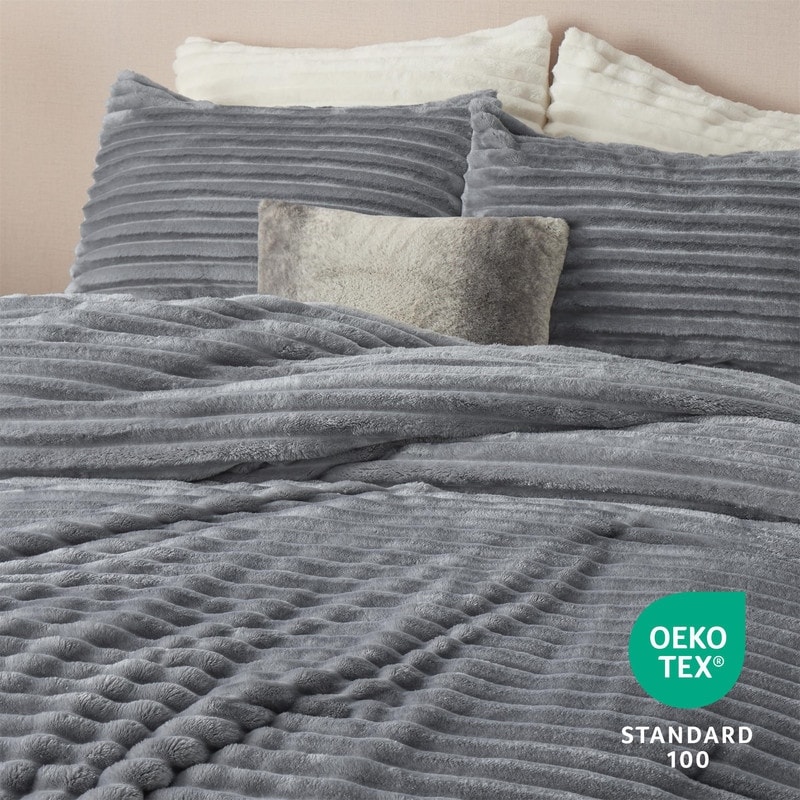 Winter Warm Fleece Bedding Set Warm Taupe King