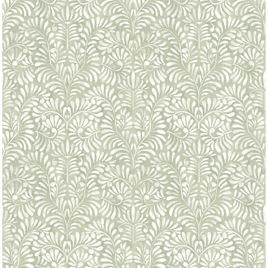 A-Street Prints Elma Sage Fiddlehead Wallpaper