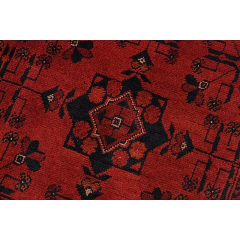 Tribal Biljik Khal Mohammadi Blaze Red/Black Rug - 4'3'' x 6'2''
