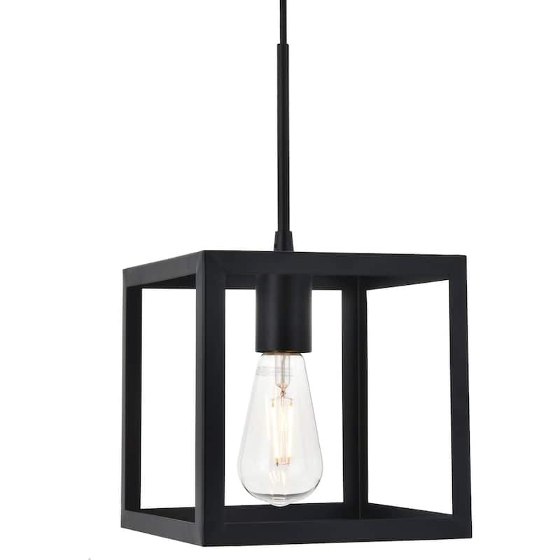 Elegant Lighting Resolute Single Light 8" Wide Mini Pendant - Black