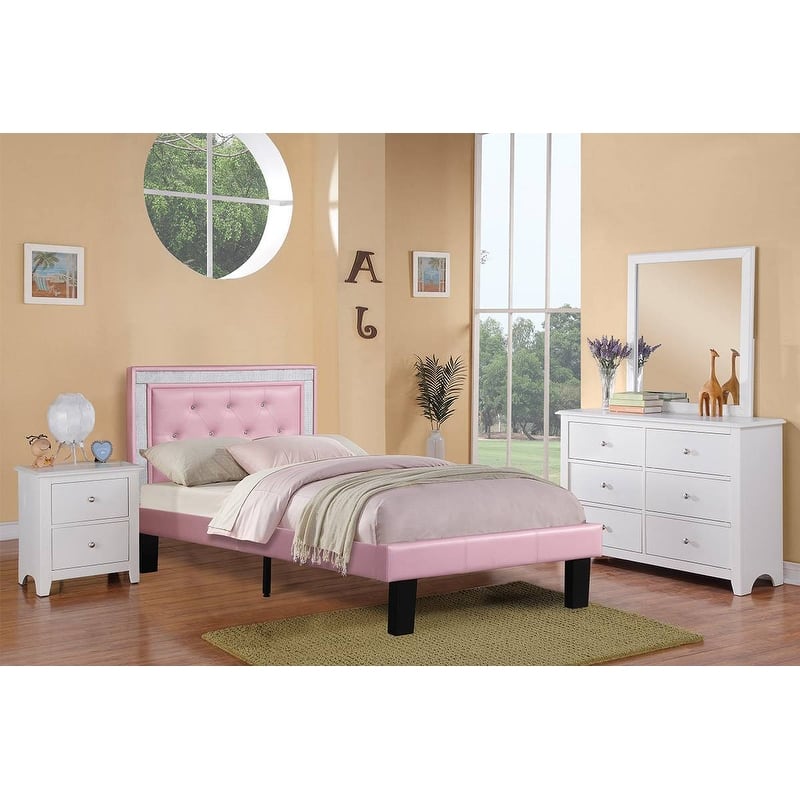 Bedroom Bed Side Table 1x Nightstand White Color Wooden 2 Drawers Table Nightstands