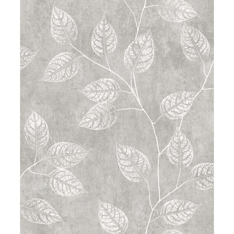 Seabrook Designs Branch Trail Silhouette Nonwoven Unpasted Wallpaper - 20.9 in. W x 33 ft. L - Slate