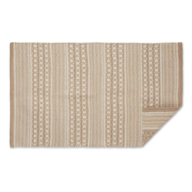 DII Stone Dobby Stripe Hand-Loomed Rug 2ft 6inx6 Ft - 36.0 In. L X 24.0 In. W X 0.2 In. H