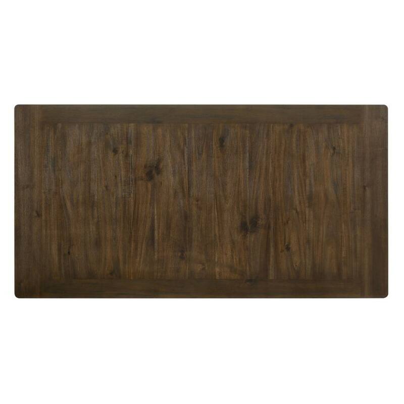 Dining Table with Rectangular Top and 2 Drawers, Brown and White
