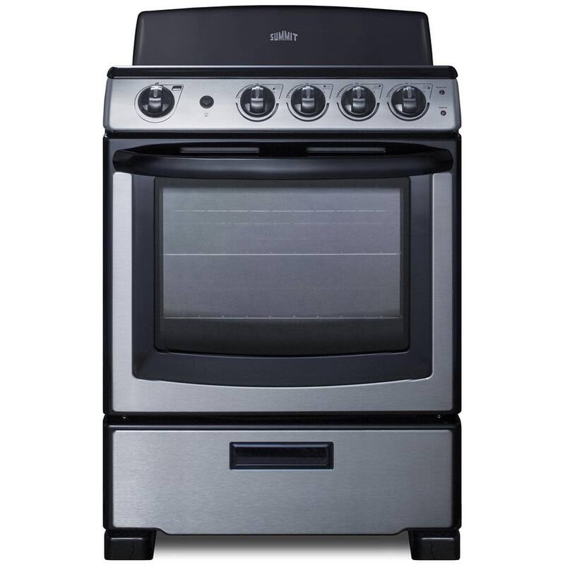 Summit PROEL24 24" Wide 2.9 Cu. Ft. Free Standing Electric Range with - Stainless Steel