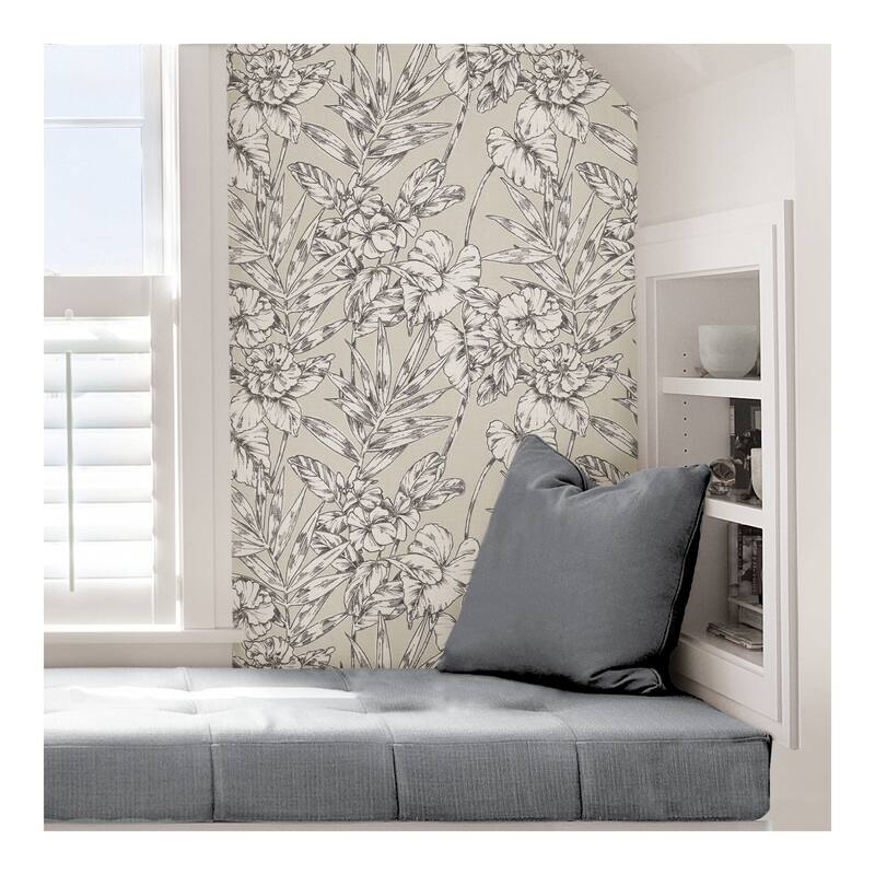 NuWallpaper Grey Cayman Peel & Stick Wallpaper - 216in x 20.5in x 0.025in