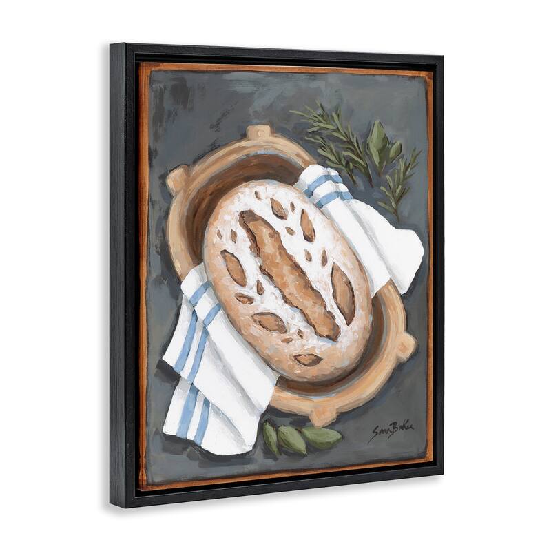 Stupell Bread Baking Basket Framed Floater Canvas Wall Art Design By Sara Baker