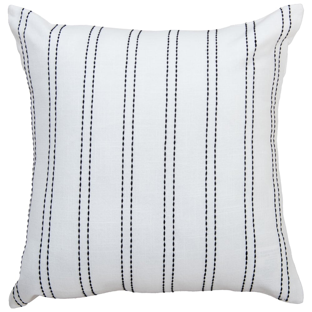 Rizzy Home Striped Embroidered Pillow