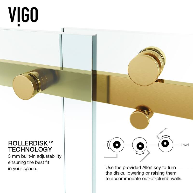 Vigo Luca 78-3/4" High x 60" Wide Sliding Frameless Shower Door