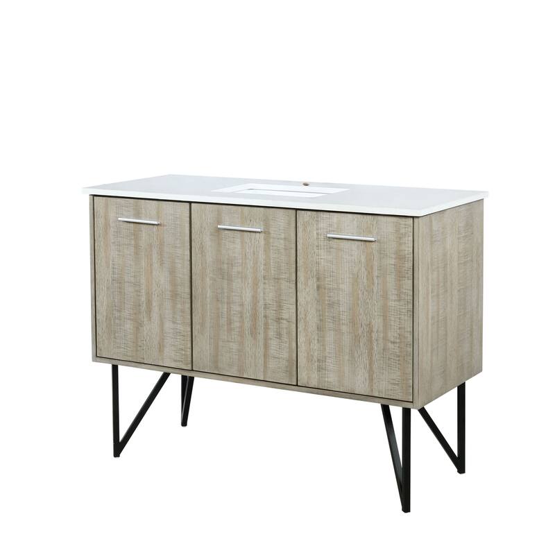 Lancy 48 in W x 20 in D Rustic Acacia Bath Vanity and White Quartz Top