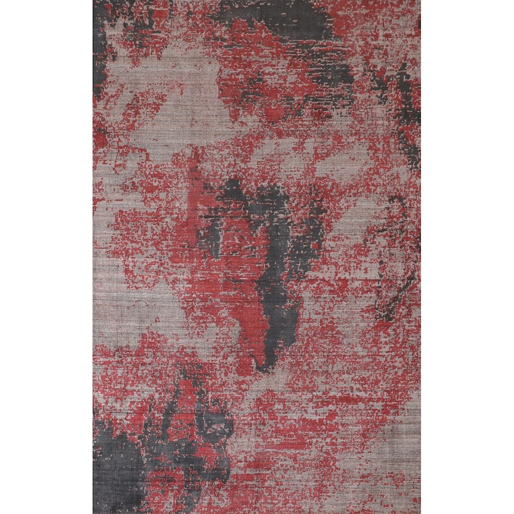 Multi-Color Abstract Modern Area Rug Hand-Knotted Wool Carpet - 5'3"x 8'4"