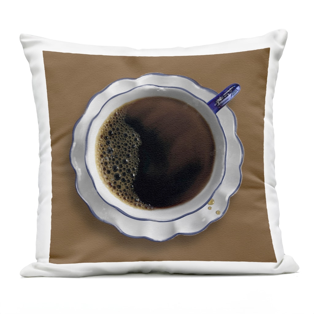 Stupell Aerial View Coffee Cup Printed Outdoor Throw Pillow Design by Matthew Piotrowicz