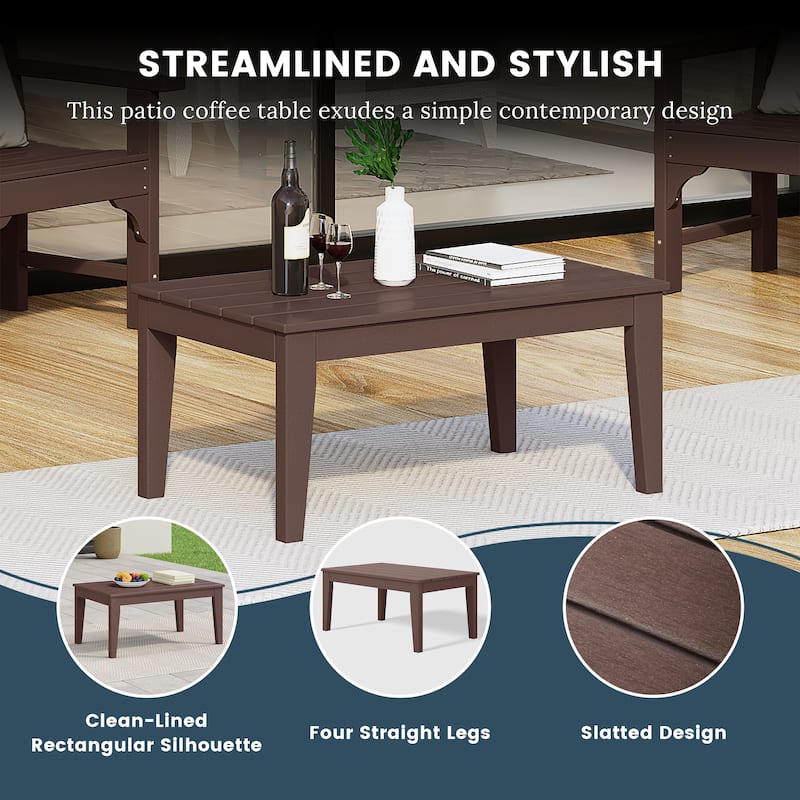 Polytrends Laguna Outdoor Patio Conversation Coffee Table