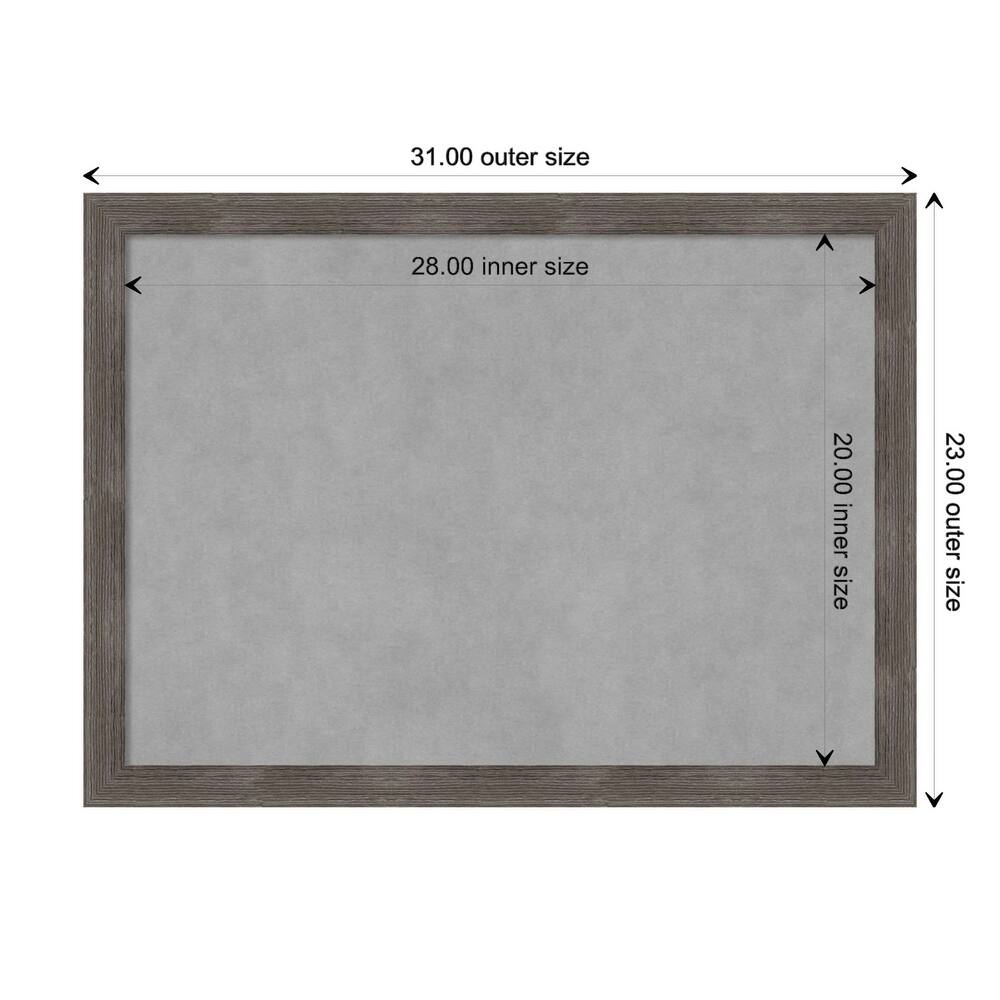 Amanti Art Pinstripe Lead Grey Framed Magnetic Board