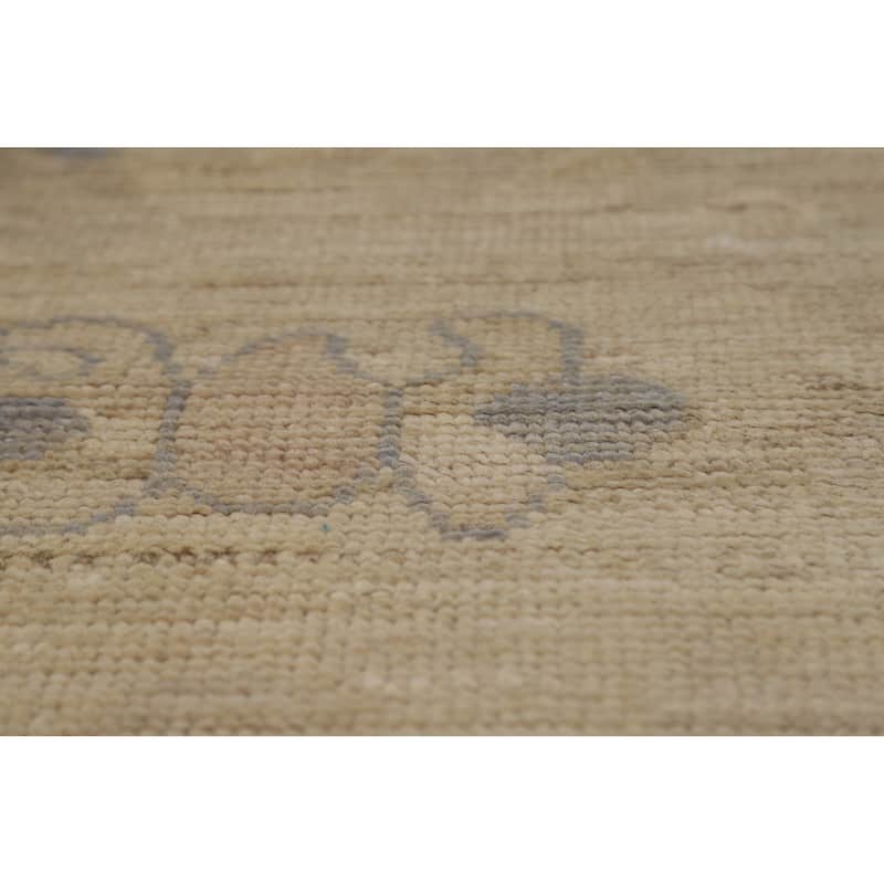Floral Vegetable Dye Oushak Turkish Ug Handmade Wool Carpet - 8'10"x 12'0"