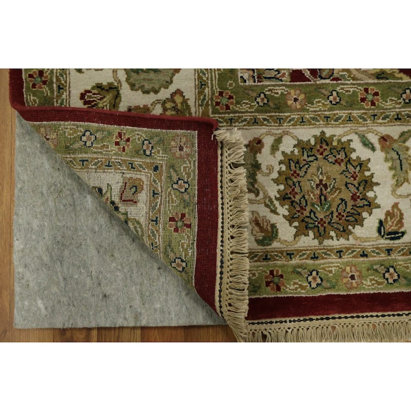 Hand Knotted Oriental 100% Wool Carpet Traditional All-Over Red Agra Area Rug - 12' 0'' X 9' 0''