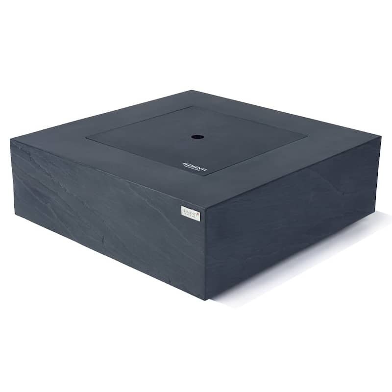 Elementi Plus Capertee Outdoor Fire Pit Table Concrete Square 60000 BTU - 40 x 40 inches with Lid, Fire Glass, and Cover