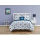 preview thumbnail 2 of 5, Dinosaur Chambray Navy/Blue/Gray Soft Microfiber Comforter Set
