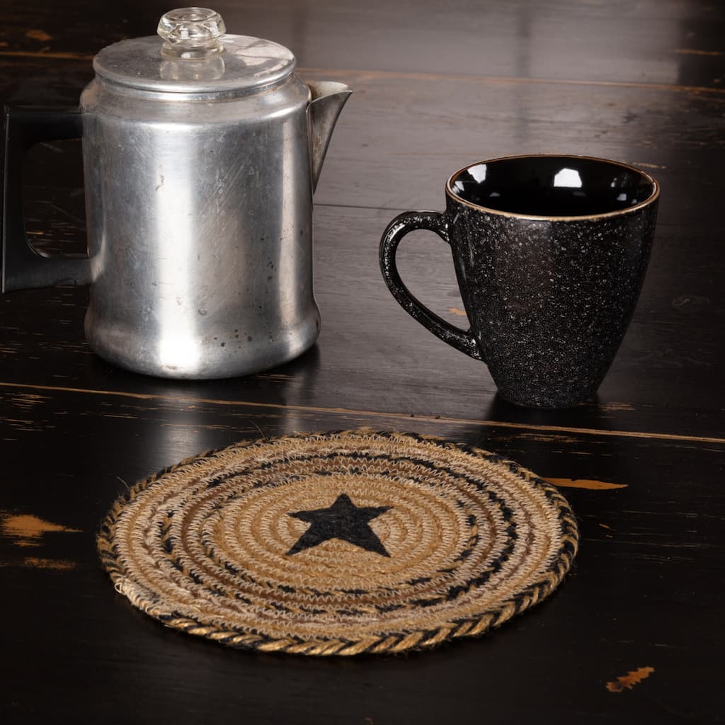 Kettle Grove Jute Trivet Stencil Star 8 - Trivet 8