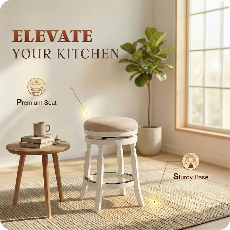 DTY Indoor Living Palmer Lake Backless Swivel Counter or Bar Stool