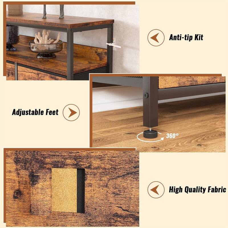 TV Stand with 7 Storage Drawer