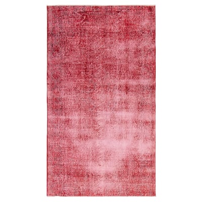ECARPETGALLERY Hand-knotted Color Transition Dark Red Wool Rug - 3'8 x 6'5