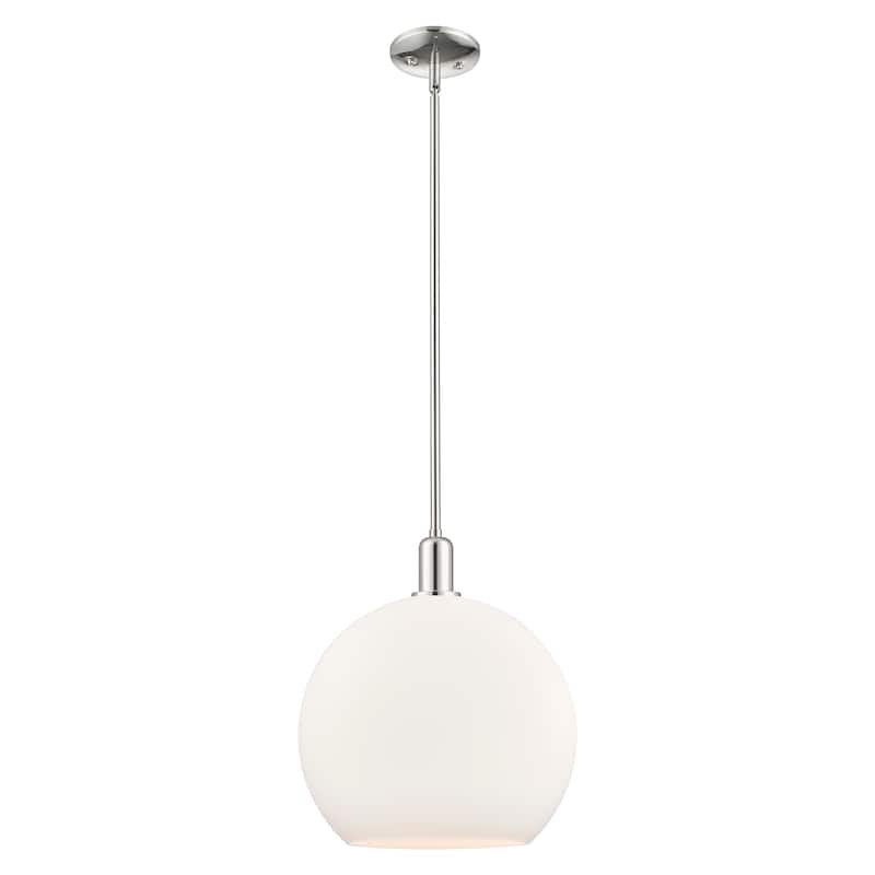 Innovations Lighting Endless Possibilities Arcadia - Athens - 1 Light 14" Stem Hung Mini Pendant - Polished Nickel/Matte White