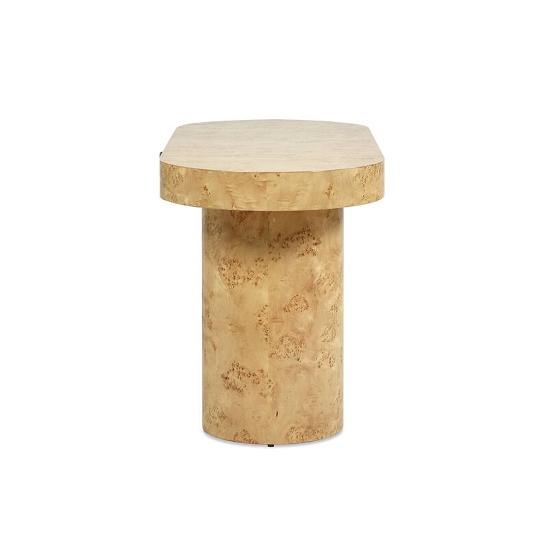 Jesse 55.5" Contemporary Single Drawer Burl Wood Oval Computer Desk