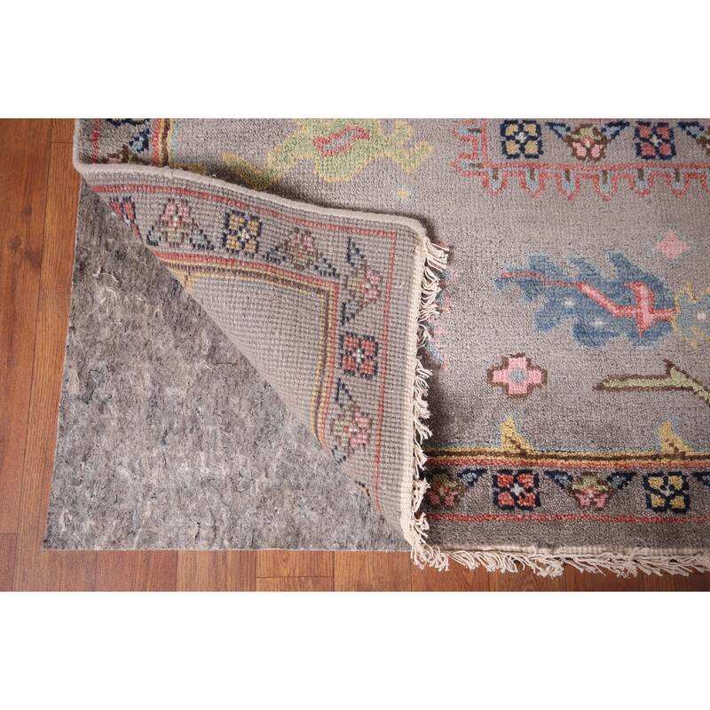 Transitional Oushak Oriental Area Rug Hand-Knotted Wool Carpet - 9'2"x 11'10"