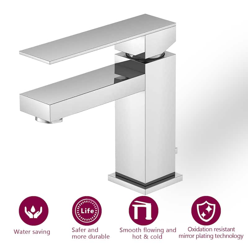 Bathroom Single Hole Basin Tap Lever Sink Chrome Vessel Faucet