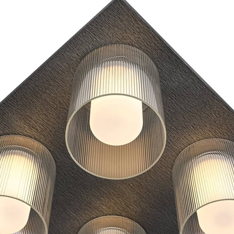 Scandinavian 4-Light Glass Dimmable LED Semi Flush Mount 13.8in