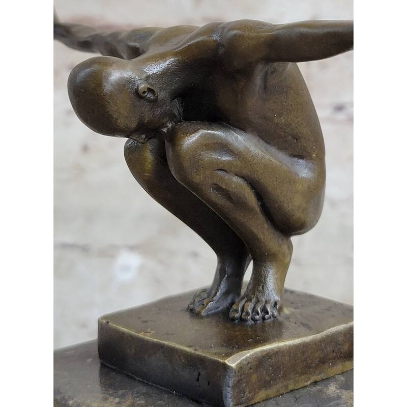 Signed Original Miguel Lopez Milo The Athlete Bronze Sculpture Figurine Figure