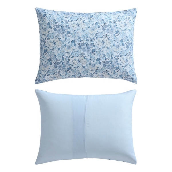 Laura Ashley Quartet Blue Reversible Comforter Set - On Sale - Bed