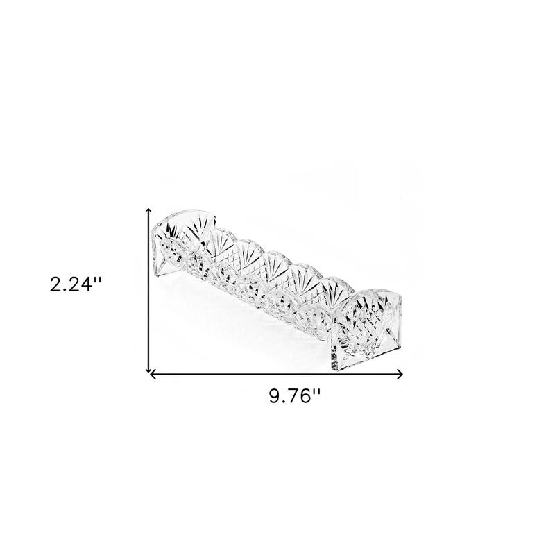 10" Rectangular Cut Crystal Cracker Tray
