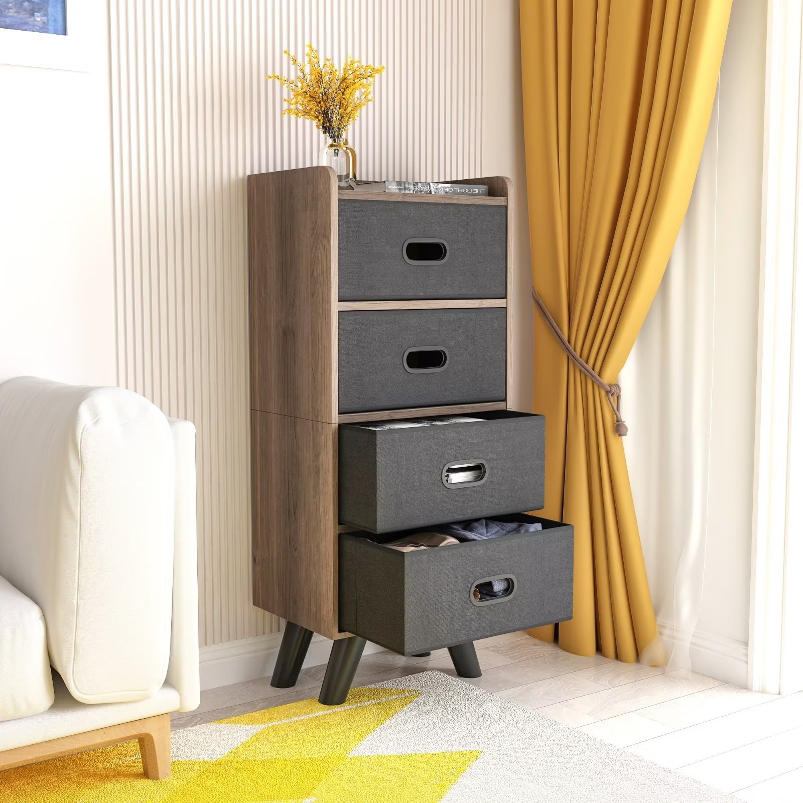 4 drawer fabric dresser cheap